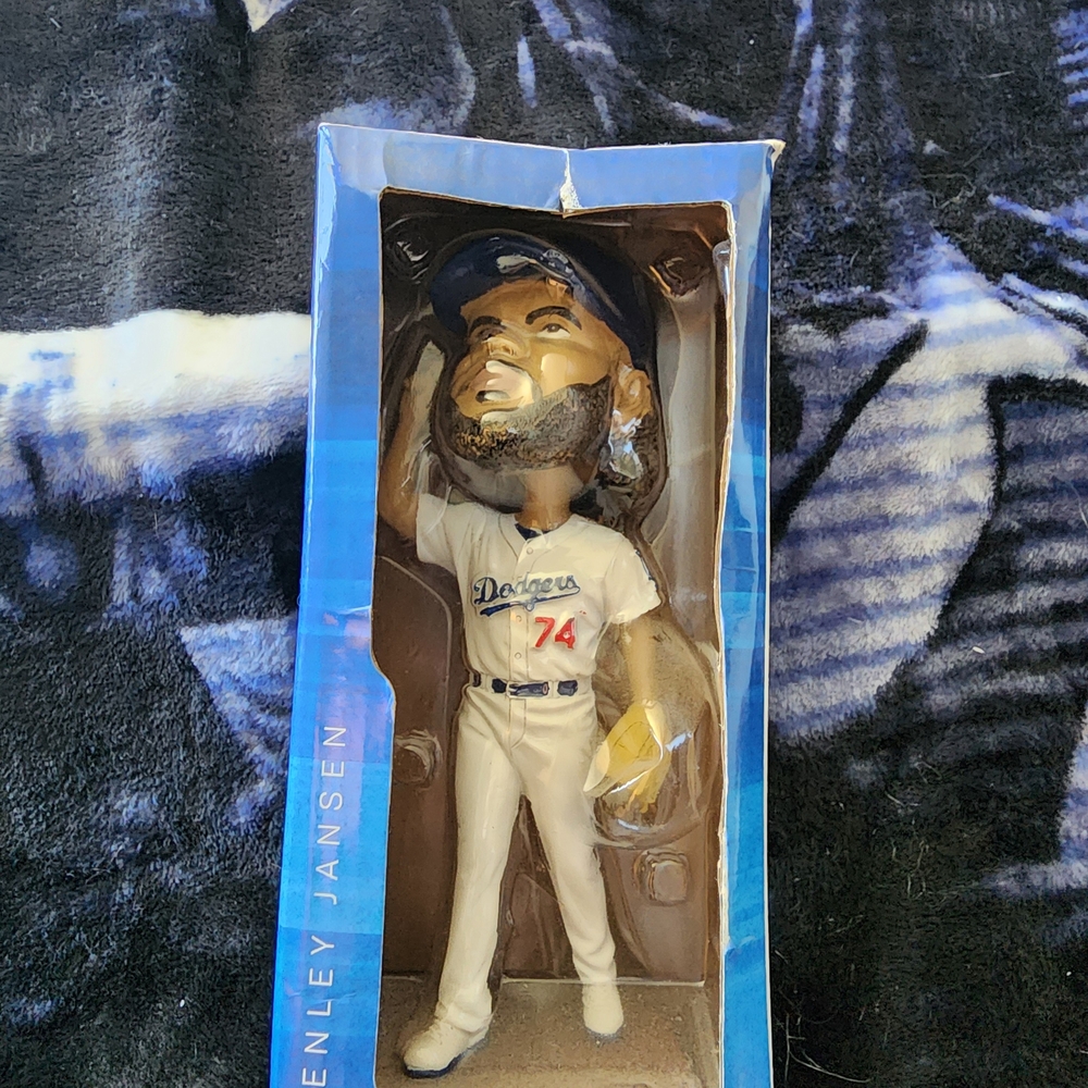 Kenley Jansen Bobblehead in White and Blue